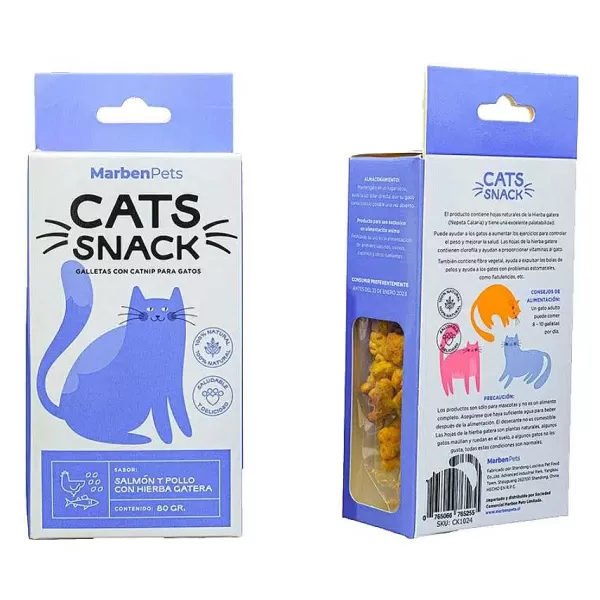 Cats Snack Galletas Con Hierba Gatera Sabor Salm N Con Pollo - Hierba Gatera>Marben Pets New