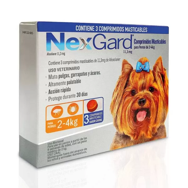 Desparasitante Caja De 3 Comp Para Perros De 2 A 4 Kg>Nexgard Store
