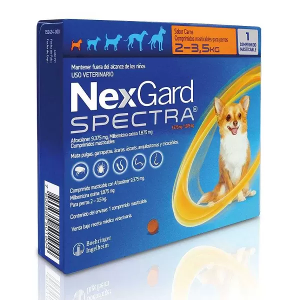 Desparasitante 1Comp Para Perros De 2 A 3,5 Kg>Nexgard Spectra New