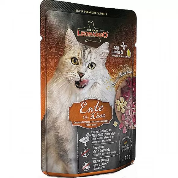 Pouch Pato Y Queso Alimento H Medo Para Gatos 85Gr>Leonardo Best Sale