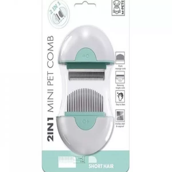 Mini Peine Para Mascotas 2 En 1 Para Pelo Corto - Verde>Mpets Outlet