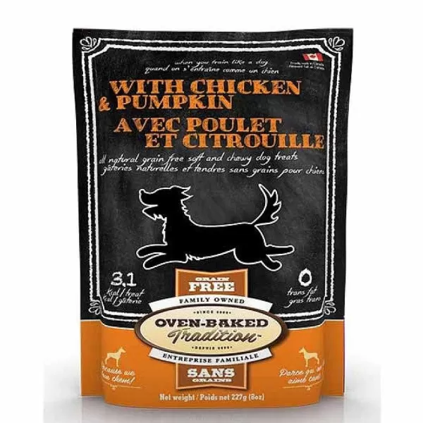 Grain Free Chicken & Pumpkin Dog Treats Snacks>Oven Baked Tradition New