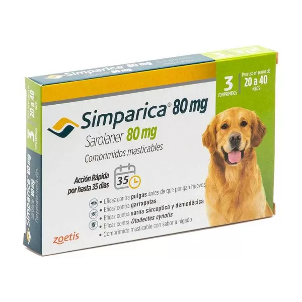 Antiparasitario Oral Masticable Para Perros De 20 A 40 Kg 3 Comprimidos>Simparica Flash Sale