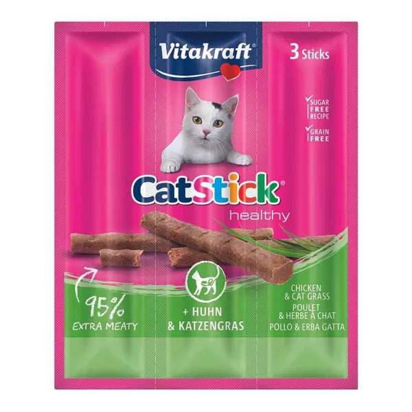 Snack Cat Stick Pollo Y Cat Grass Unidad 18 Gr>Vitakraft Hot